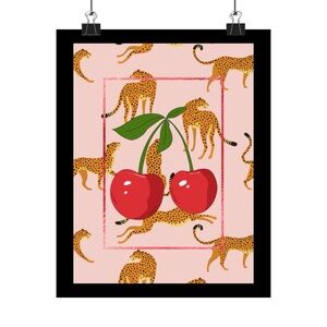 Cherry and Cheetah Art Print